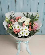 Букет цветов из:  Розы, Лизиантусы и Хризантемы в Маме