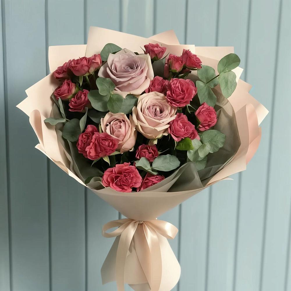 Букет цветов из: Гвоздики и Розы в Маме