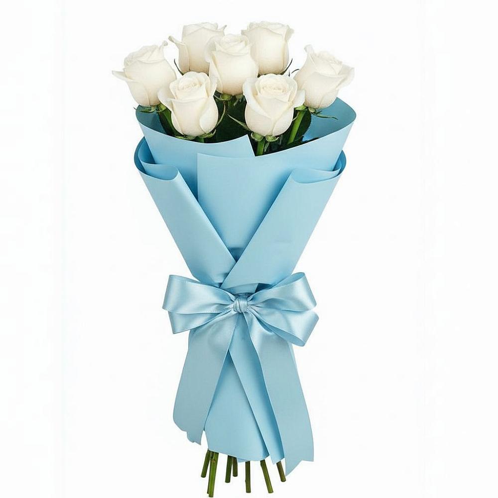 Букет 7 белых роз Проуд в Маме