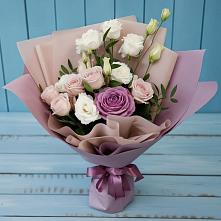 Букет цветов из:  Розы и Лизиантусы #REPLACE_PRED# Маме