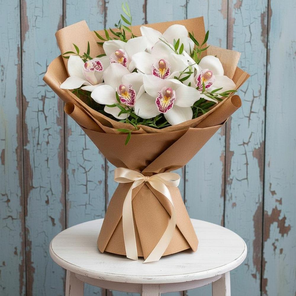 Букет цветов из: Орхидеи и Розы в Маме