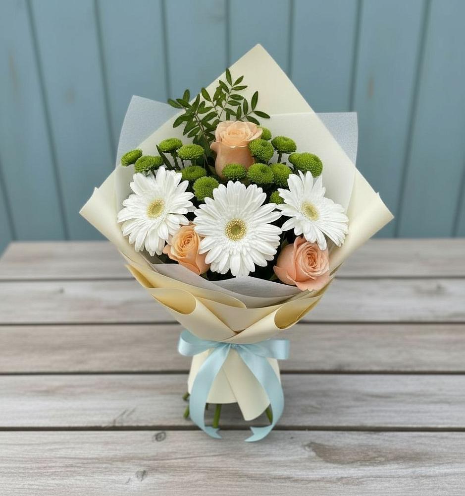 Букет цветов из: Герберы, Розы и Хризантемы в Маме