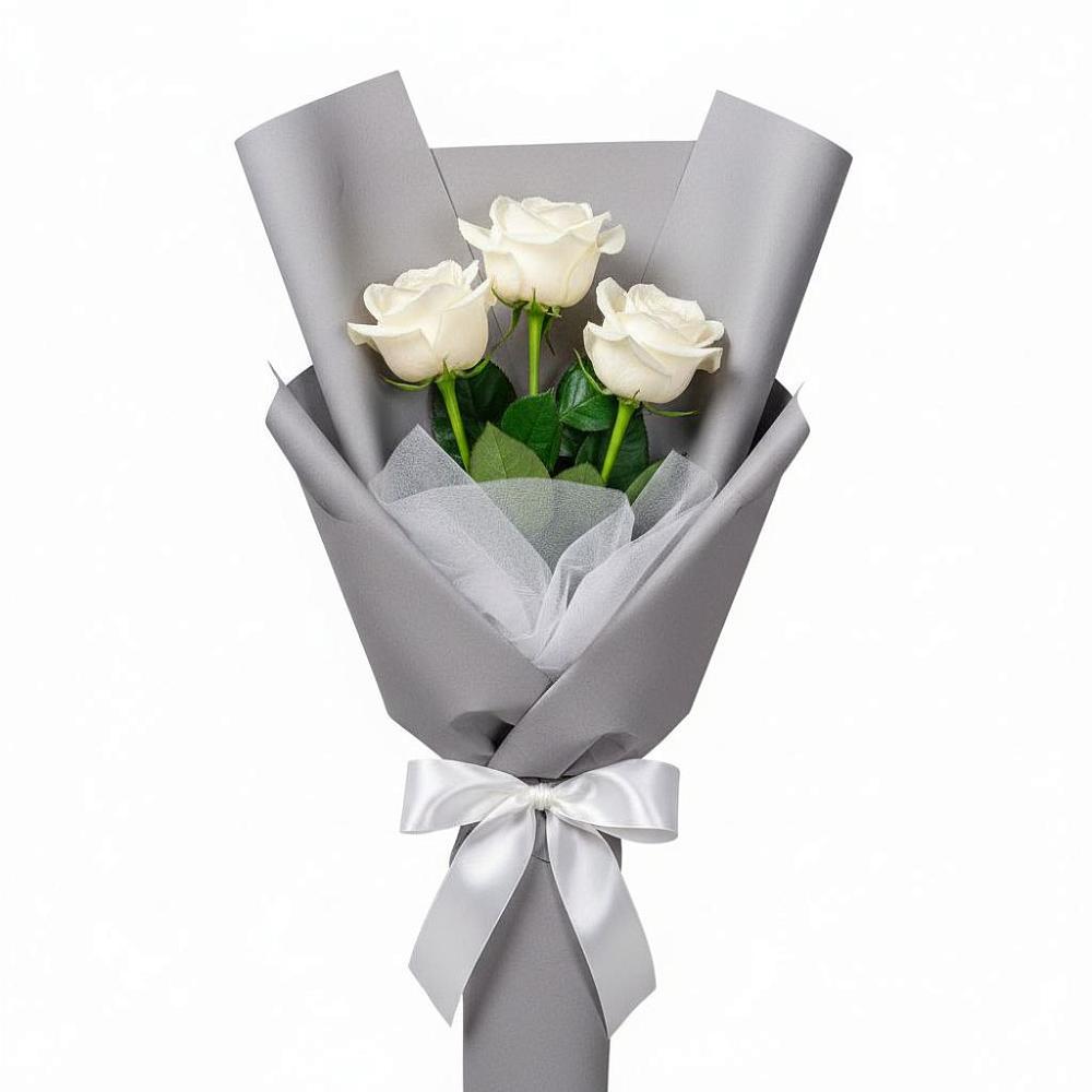 Букет 3 белые розы в Маме