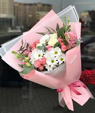 Букет цветов из:  Розы, Лизиантусы и Хризантемы в Маме