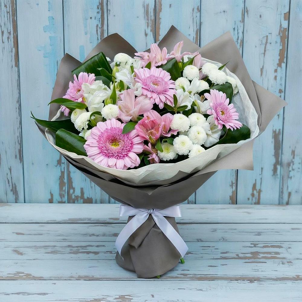 Букет цветов из: Герберы, Альстромерии и Хризантемы в Маме