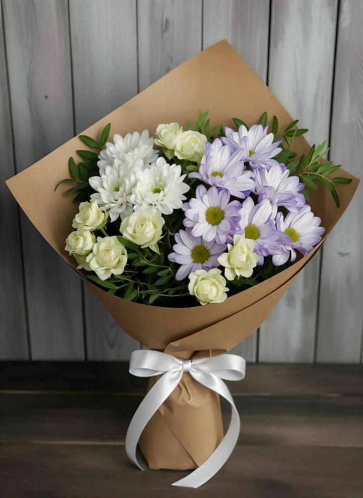 Букет цветов из: Хризантемы и Розы в Маме